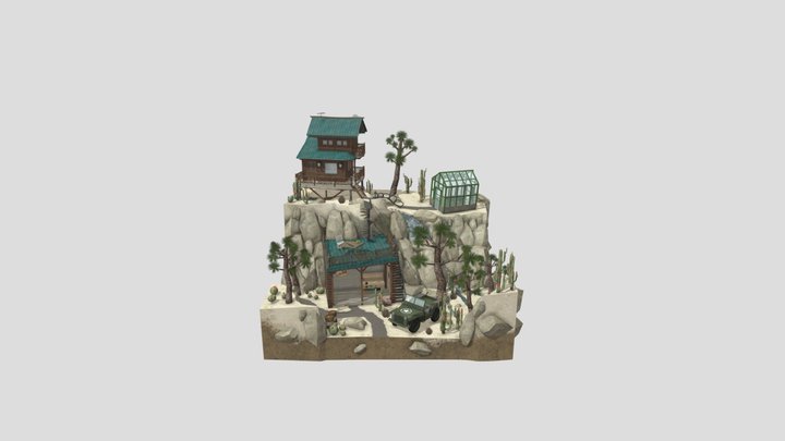 DAE Diorama - Desert Loner 3D Model