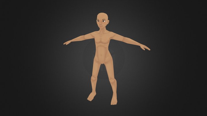 Lowpoly Character Base Mesh for Games 3D Model