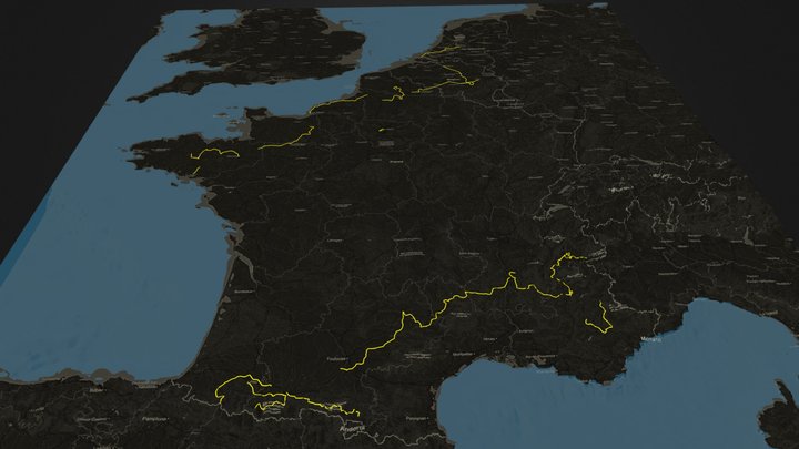 Tour de France map 3D Model