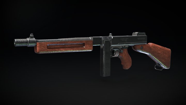 SUBMACHINE GUN THOMPSON 3D Model