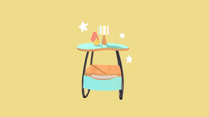 Retro Table 3D Model