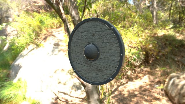 Round Medieval Shield Low Poly Game Ready 3D Model