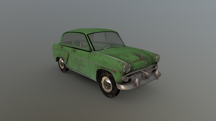 Moskvitch (low poly) – Kostenloses 3D-Modell STL