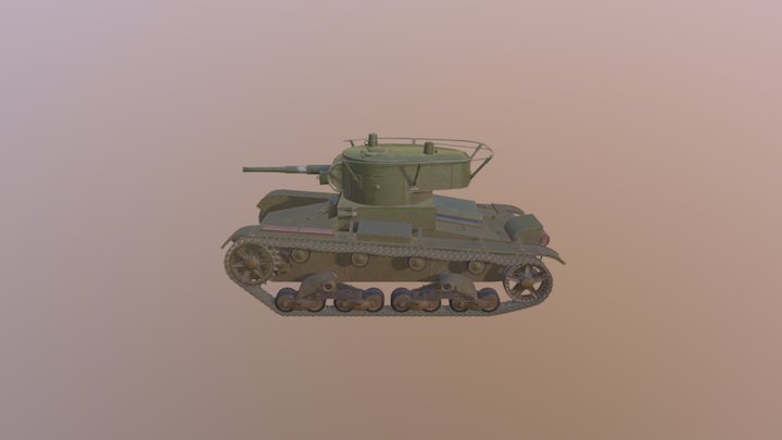 T-26 Soviet Tank 3D Model