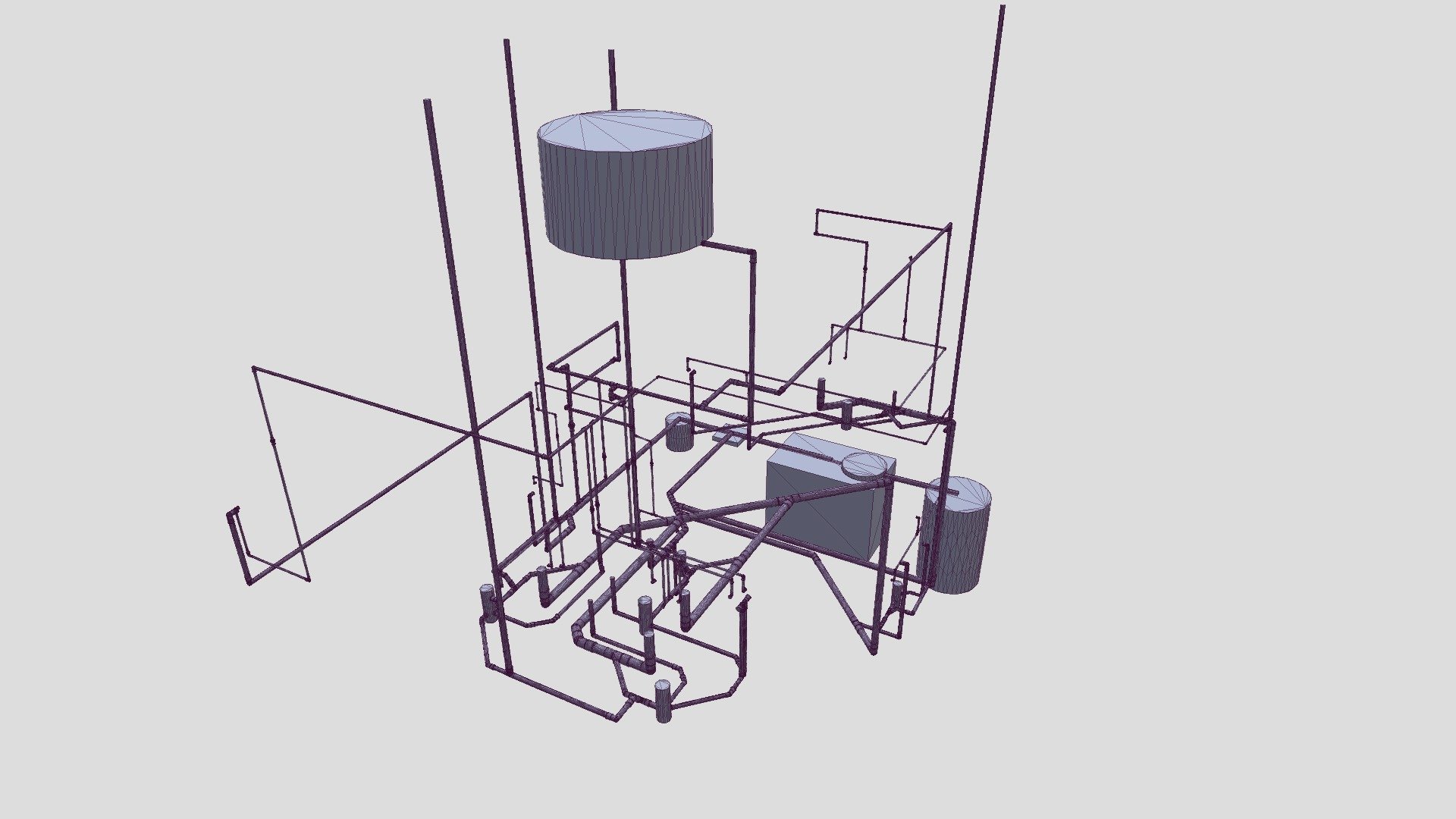 Modelo analítico 3D do projeto hidrossanitário