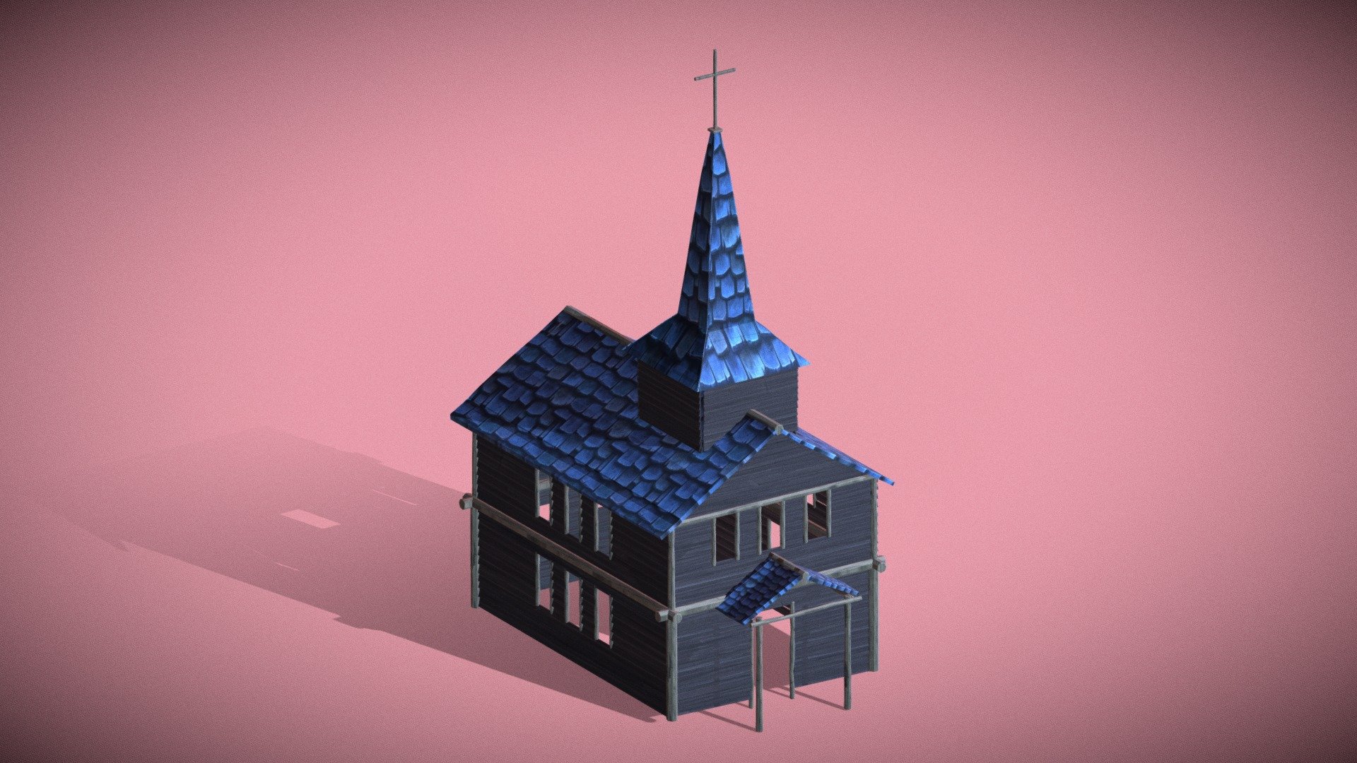 Wooden chruch — Sketchfab embed 3D viewer