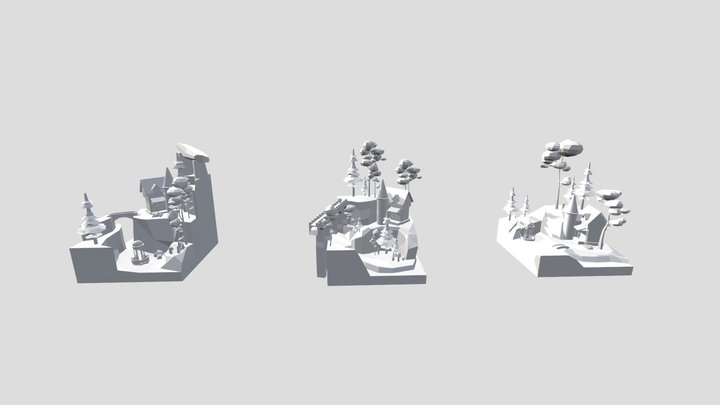 DAE grandma's house - diorama blockouts 3D Model