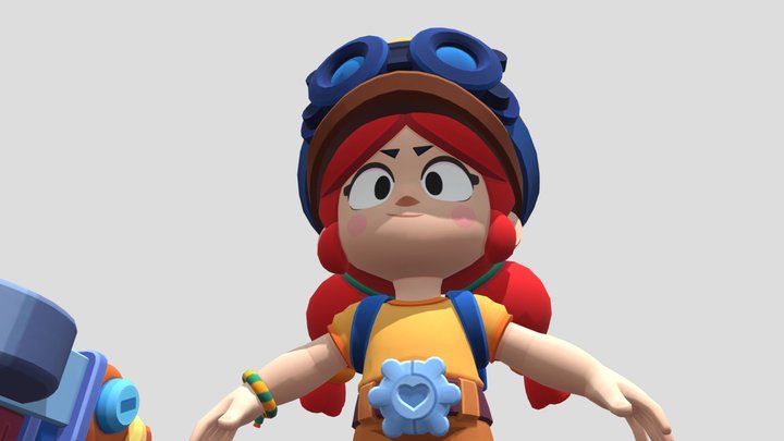jessie From Brawl Stars T Pose 3D Model