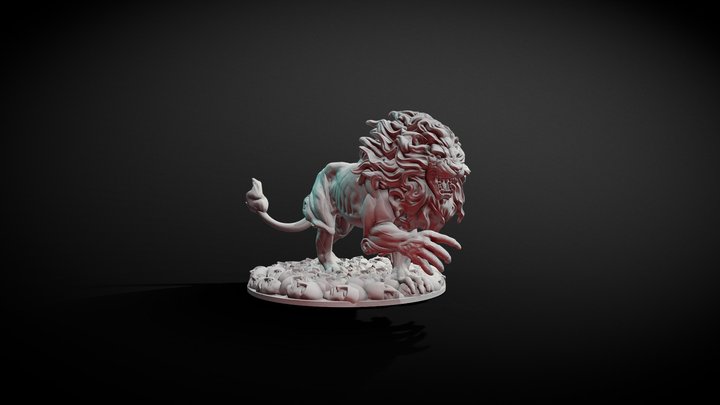 White Lion Level 2 Kingdom Death 3D Model