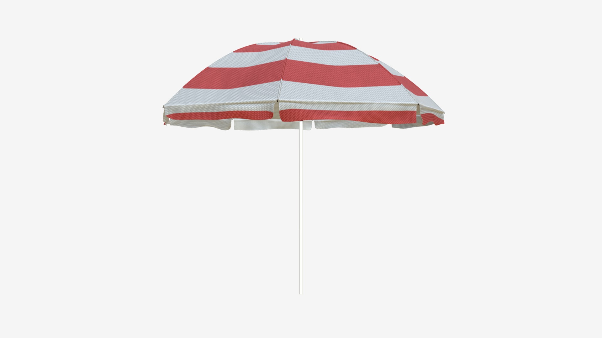 3D model Beach umbrella - This is a 3D model of the Beach umbrella. The 3D model is about a red and white flag.