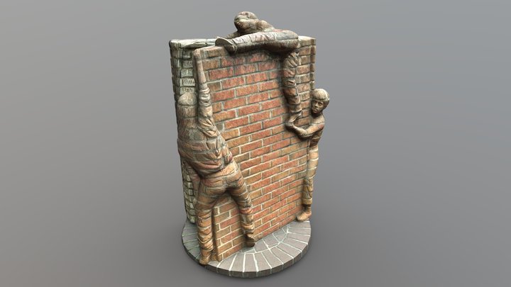 Life is an Open Book Sculpture, Charlotte, NC 3D Model