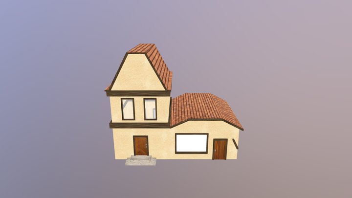 House with shop 3D Model