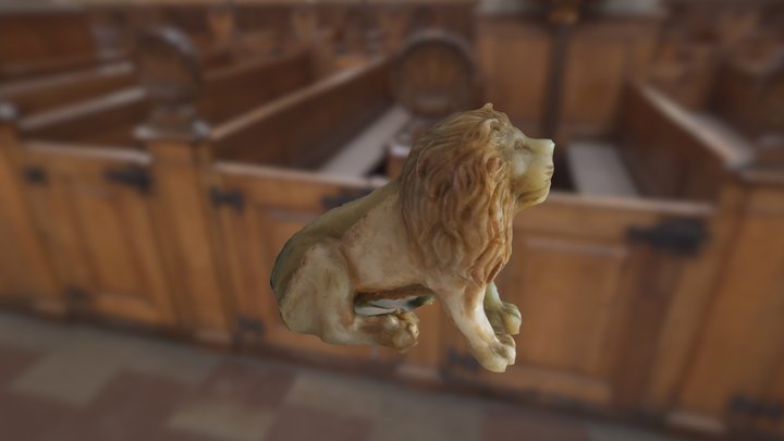 Marble Lion Statue 3D Model