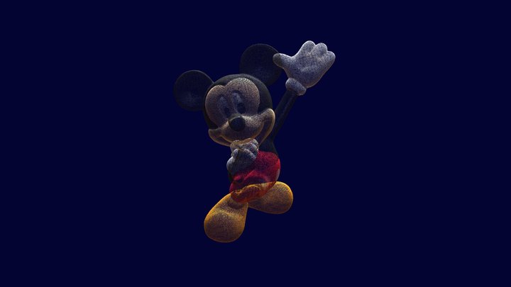 Mickey Mouse Test Color Point Cloud 3D Model