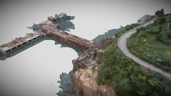 Abandoned harbor and mountain road – Modello 3D gratuito STL