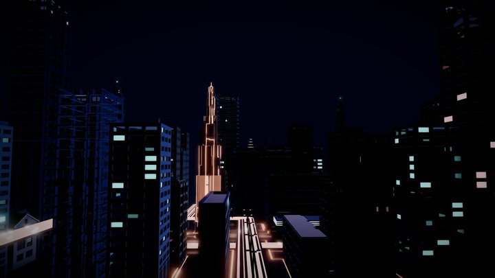 Night city 3D Model