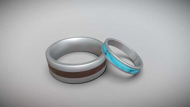 Wedding rings 3D Model