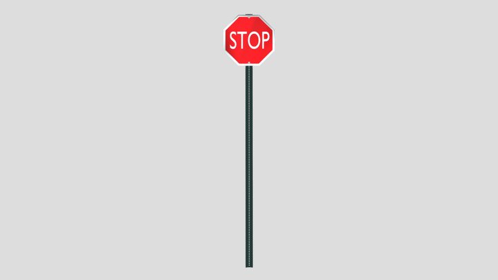 Stop Sign – Low Poly / Game Ready - Free 3D Model