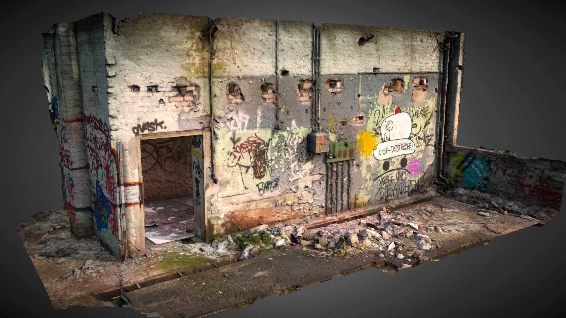 Abandonned Hangar Wall - Buy Royalty Free 3D model by Léonard_Doye ...