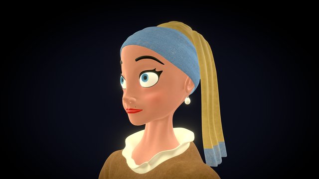 Ethel with a pearl earring 3D Model