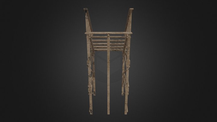 Wood Platform Stair System - Stairs 3 3D Model