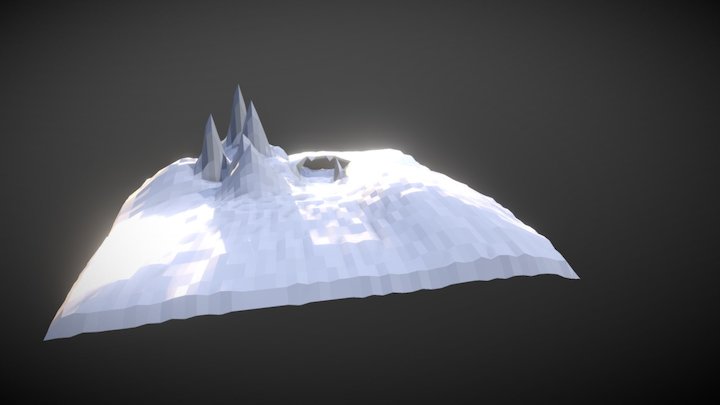 Low Poly Snow Island 3D Model