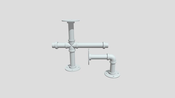Pipes with Brackets 3D Model