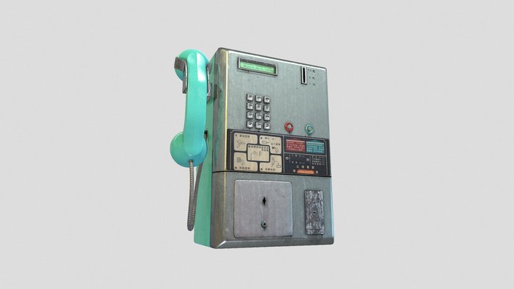 Taiwan Old Public Telephone 3D Model