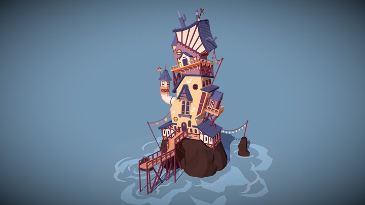Crooked Island Tower 3D Model