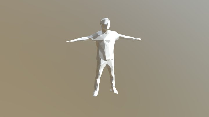 T-Posed Low Poly Character 3D Model