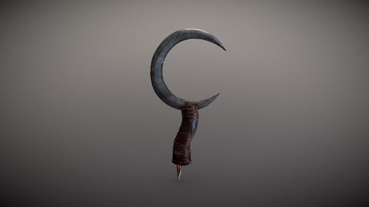 Bloody ritual sickle 3D Model