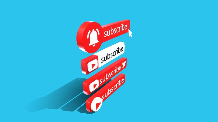 Subscribe Botton 3 3D Model