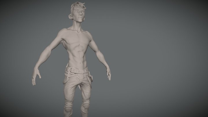 fantasy fighting guy 3D Model