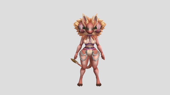 Anthropomorphic cat-like figure 3D Model