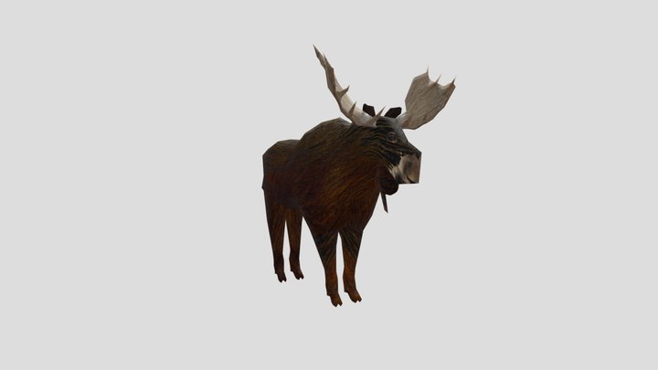 Low poly Moose 3D Model