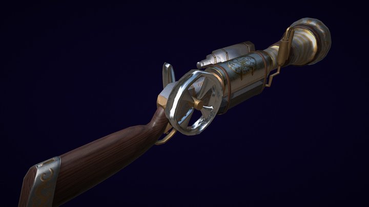golden Lily Shotgun 3D Model