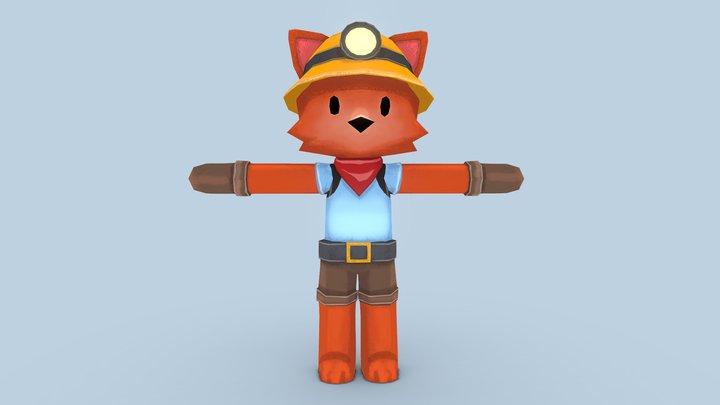 Low Poly Fox 3D Model