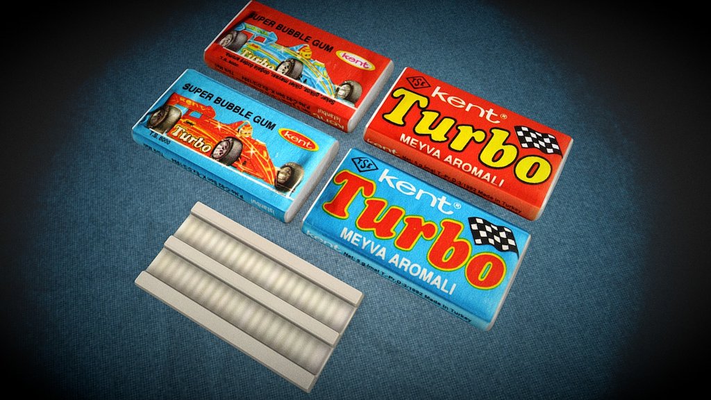 Turbo Chewing Gum 3D Model.