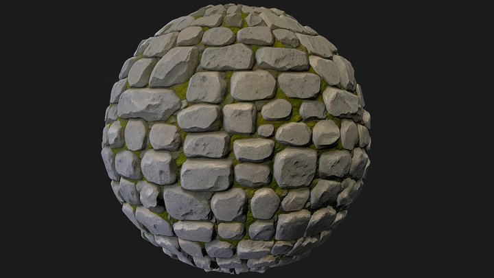 Seamless PBR Texture Medieval Stone Wall (AI)
