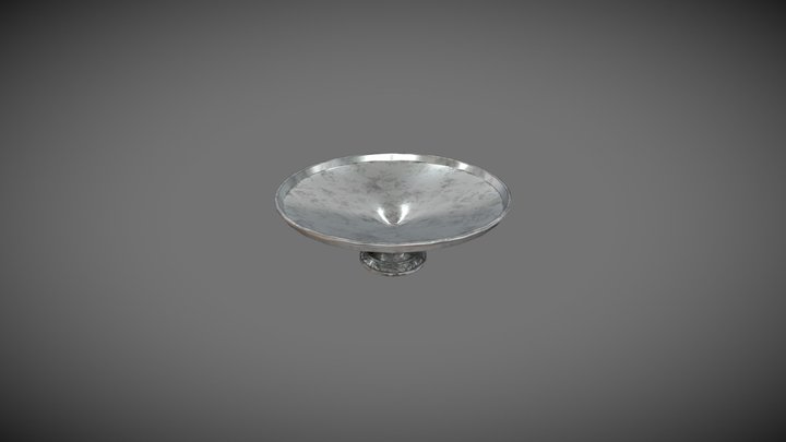 Ornate Stainless Steel Fruit Bowl 3D Model