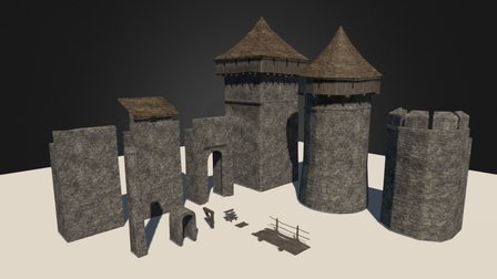 Modular Castle Set 3D Model