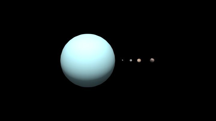 Uranus (Distances and sizes unscaled) 3D Model