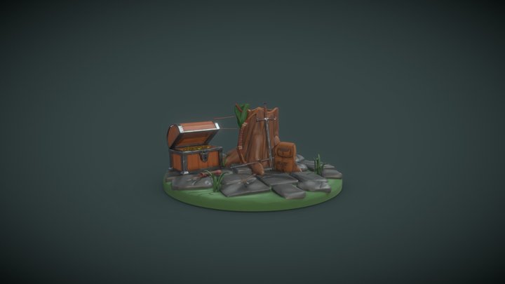 Adventurer's Camp Scene 3D Model