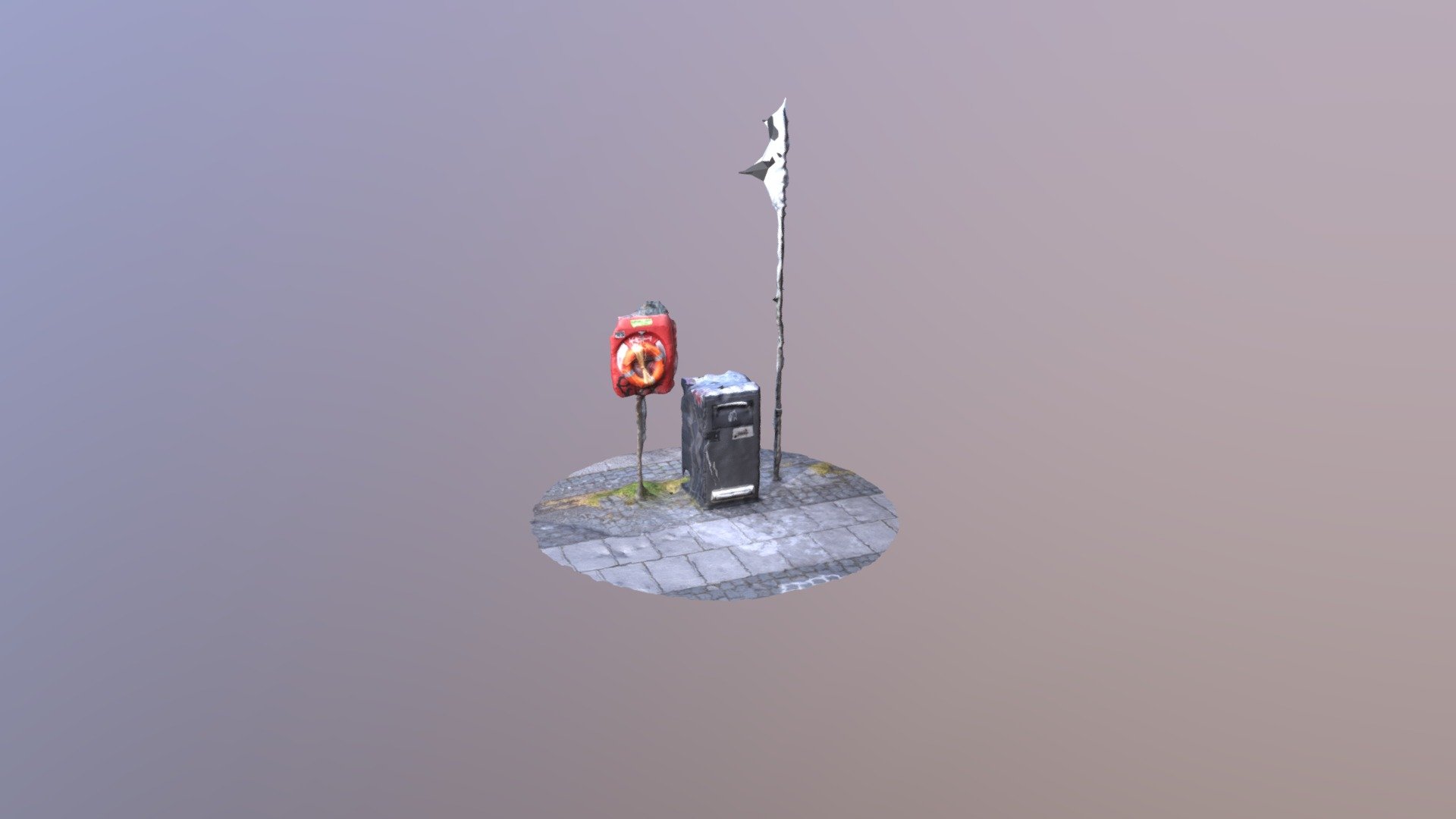 Bin, Lifebuoy, and Pole. — Sketchfab embed 3D viewer