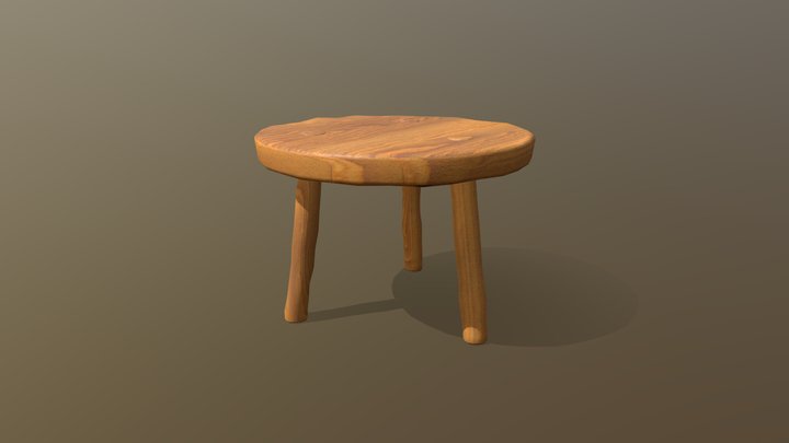 Wooden stool 3D Model