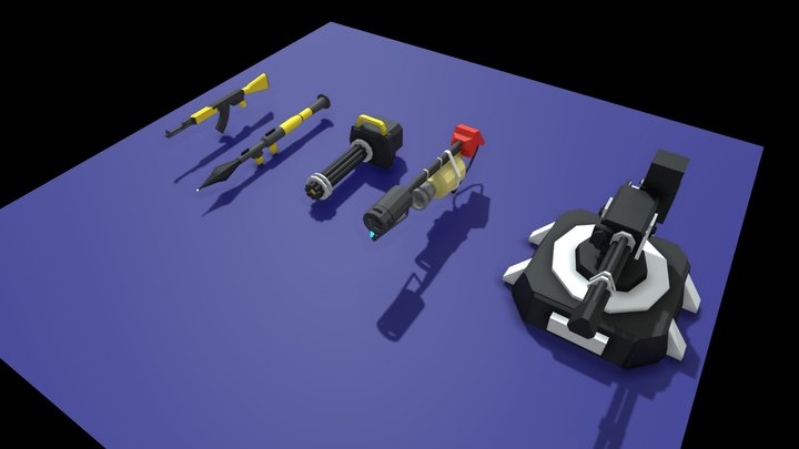 Weapons pack 01 (low-poly casual) 3D Model