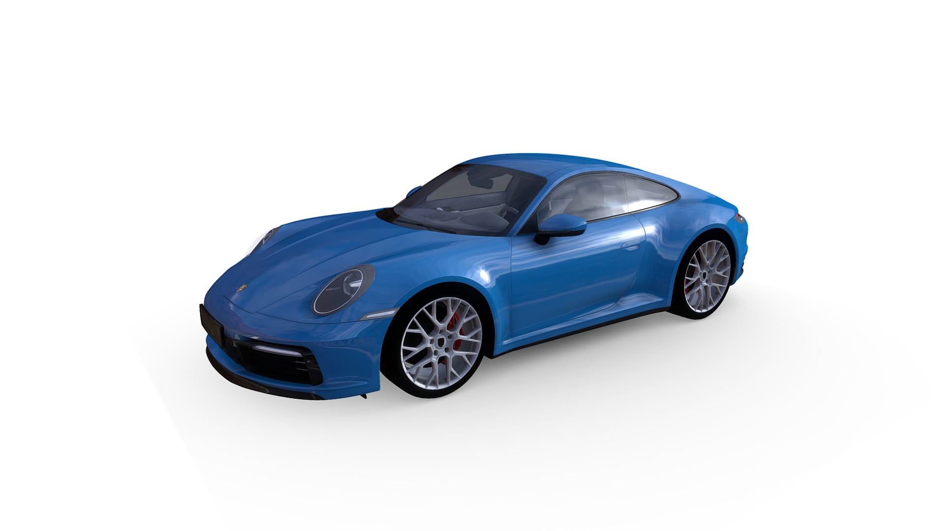 3D model Porsche 911 Carrera 4S 2019 - This is a 3D model of the Porsche 911 Carrera 4S 2019. The 3D model is about a blue car with a white background.