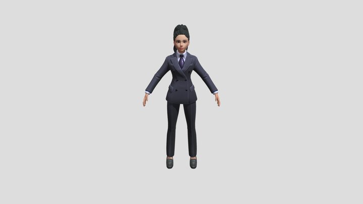 Office lady Character 3D Model