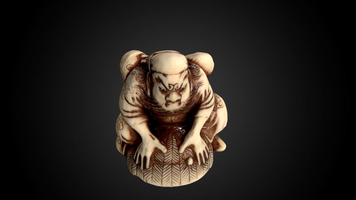 Netsuke - Shoki capturing an oni – Free 3D Model STL