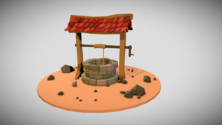 Low poly Well 3D Model